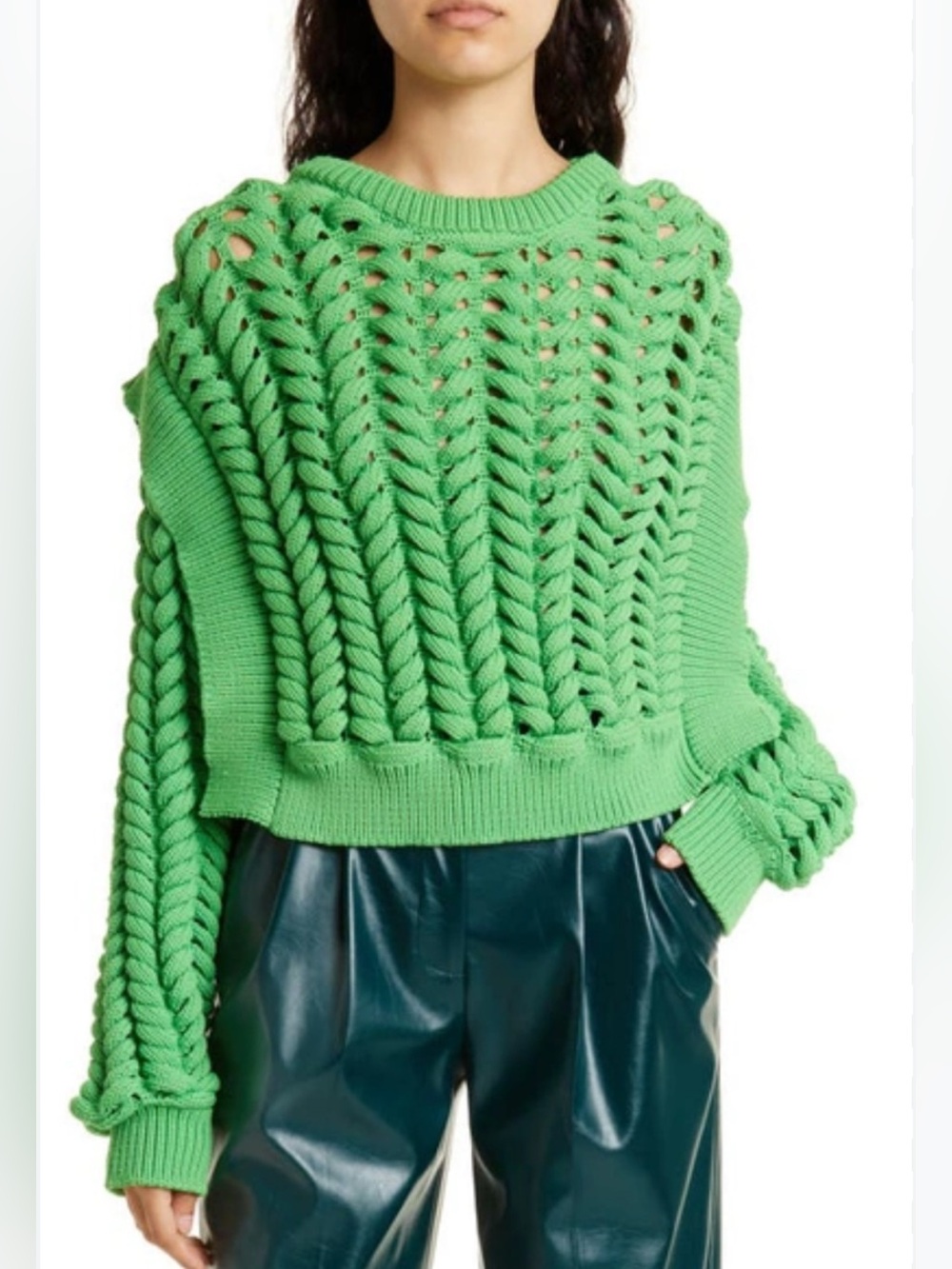 Aknvas Chunky Knit Sweater Grass Green size Medium
